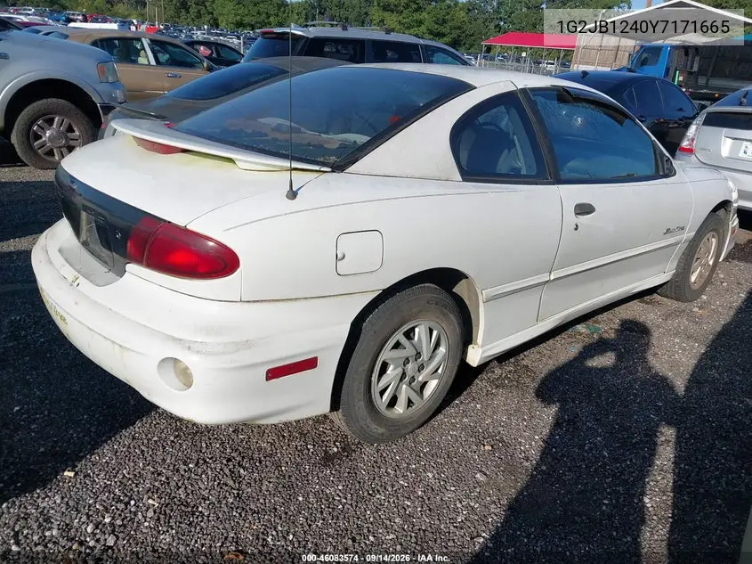 2000 PONTIAC SUNFIRE VIN 1G2JB1240Y7171665 — фото 4