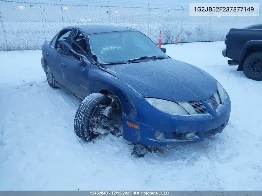 PONTIAC SUNFIRE 2003, VIN 1G2JB52F237377149
