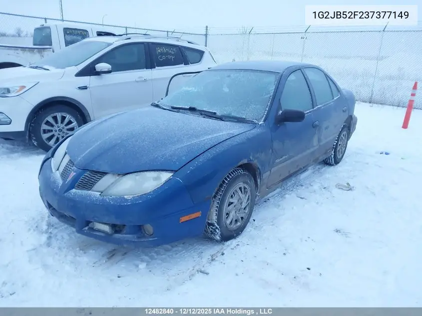 2003 PONTIAC SUNFIRE VIN 1G2JB52F237377149 — фото 2