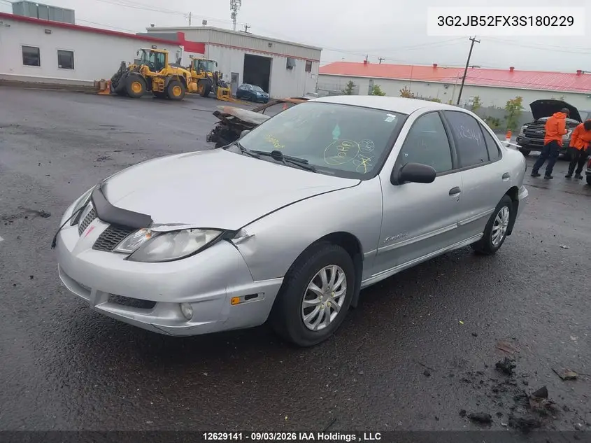 2003 PONTIAC SUNFIRE VIN 3G2JB52FX3S180229 — фото 2