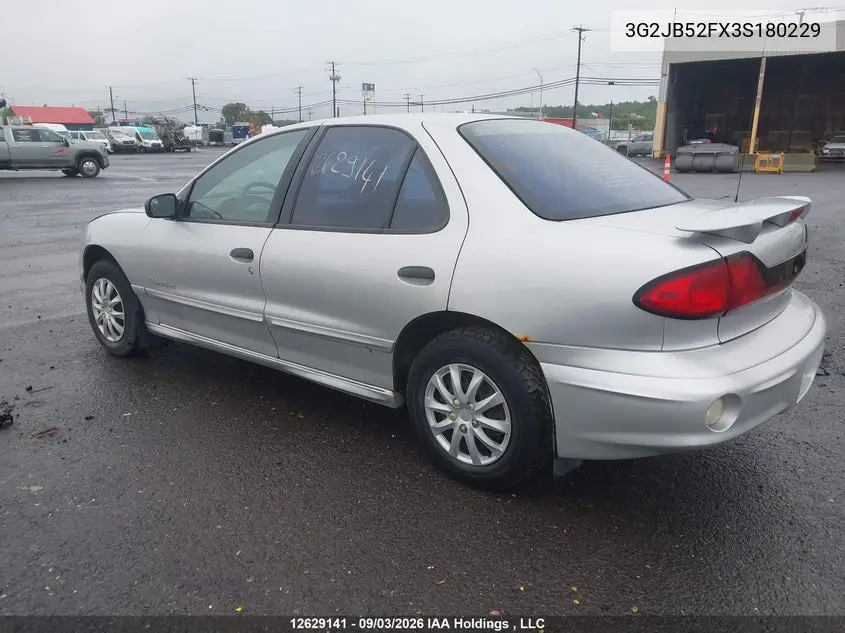 2003 PONTIAC SUNFIRE VIN 3G2JB52FX3S180229 — фото 3