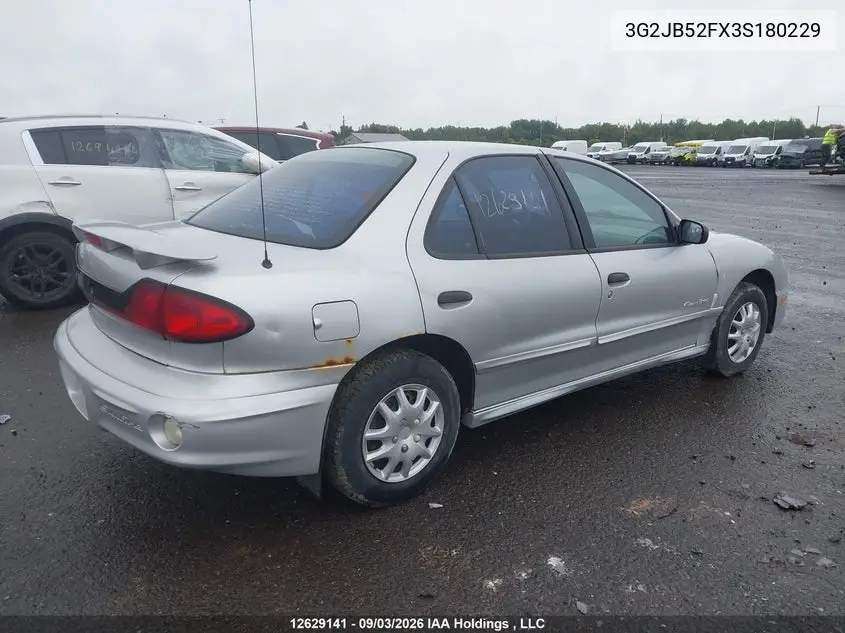 2003 PONTIAC SUNFIRE VIN 3G2JB52FX3S180229 — фото 4