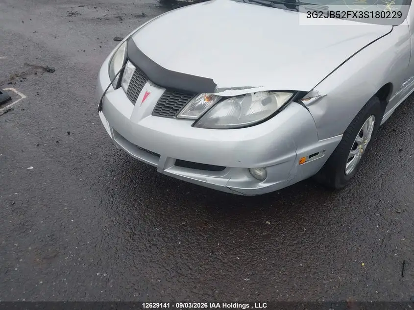 2003 PONTIAC SUNFIRE VIN 3G2JB52FX3S180229 — фото 6