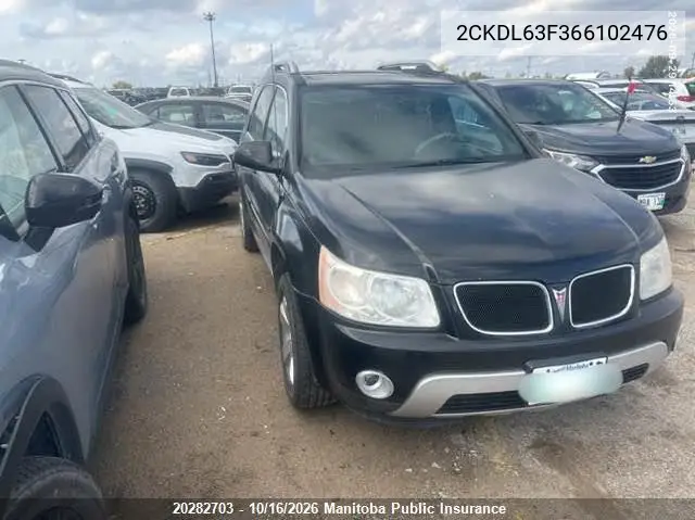 PONTIAC TORRENT 2006, VIN 2CKDL63F366102476