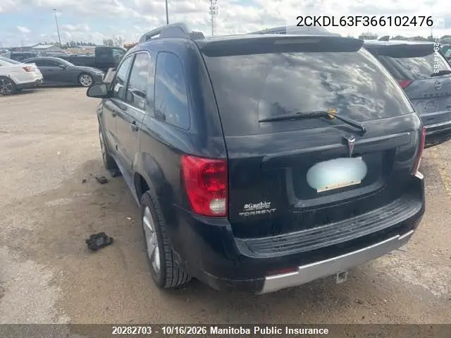 2006 PONTIAC TORRENT VIN 2CKDL63F366102476 — фото 3