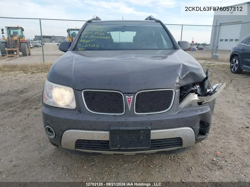 2007 PONTIAC TORRENT VIN 2CKDL63F876057312 — фото 12
