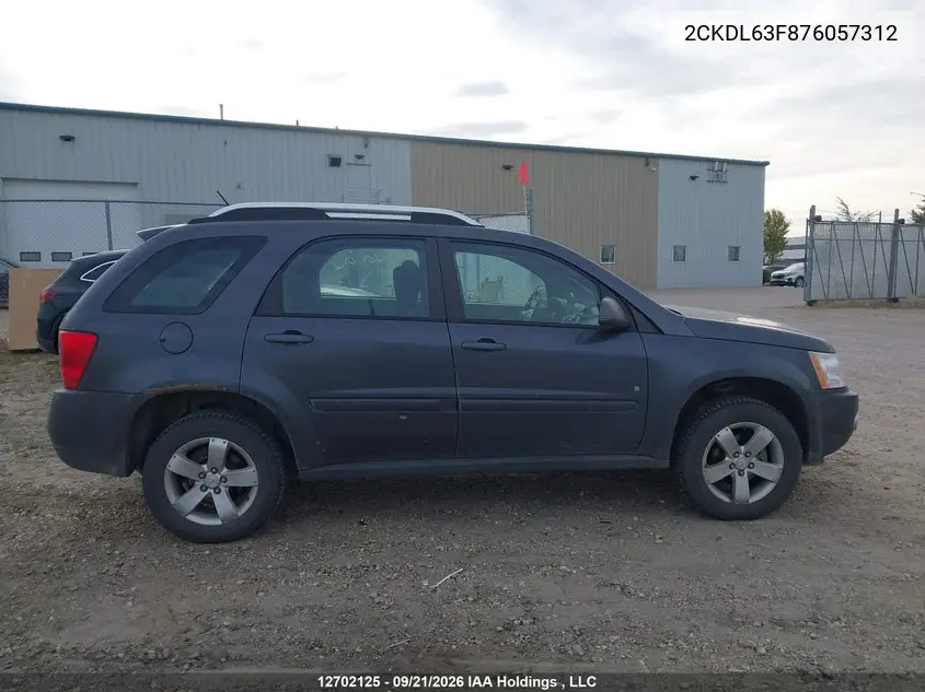 2007 PONTIAC TORRENT VIN 2CKDL63F876057312 — фото 13