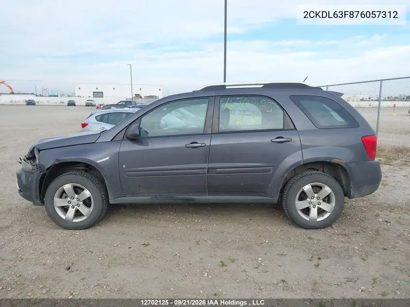 2007 PONTIAC TORRENT VIN 2CKDL63F876057312 — фото 14