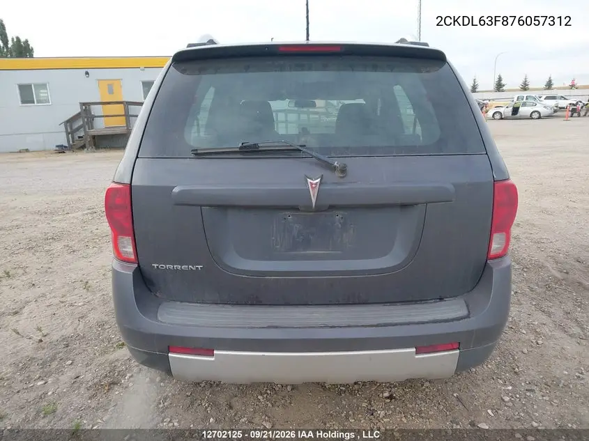 2007 PONTIAC TORRENT VIN 2CKDL63F876057312 — фото 16