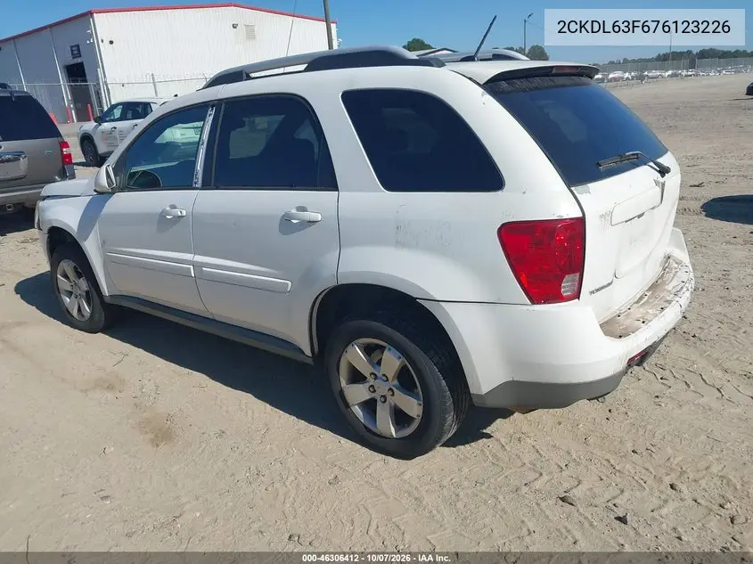2007 PONTIAC TORRENT VIN 2CKDL63F676123226 — фото 3