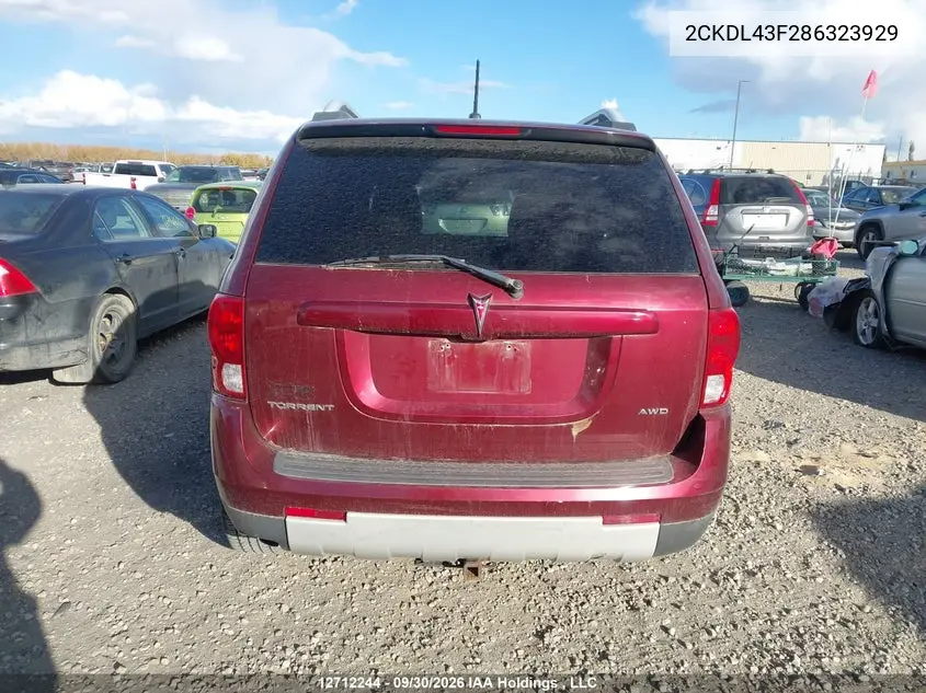 2008 PONTIAC TORRENT VIN 2CKDL43F286323929 — фото 17
