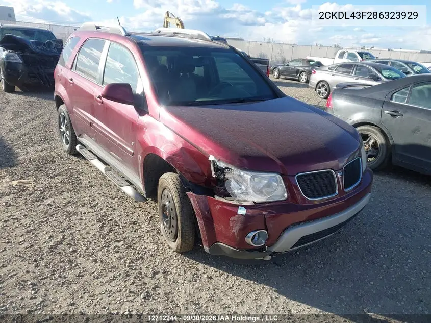 2008 PONTIAC TORRENT VIN 2CKDL43F286323929 — фото 6