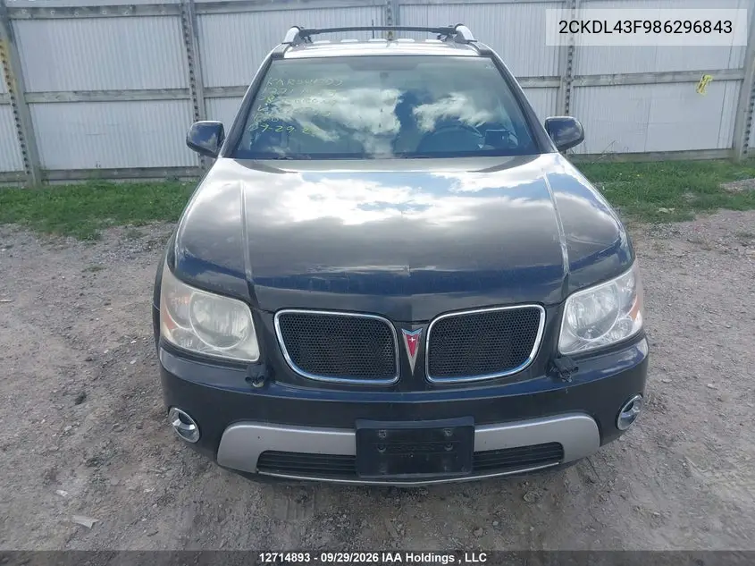 2008 PONTIAC TORRENT VIN 2CKDL43F986296843 — фото 13