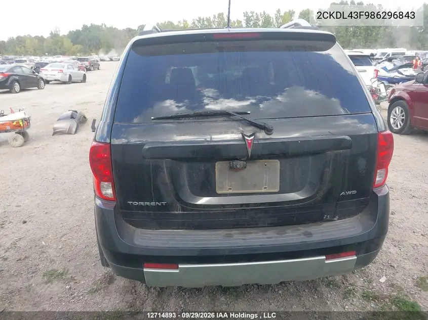 2008 PONTIAC TORRENT VIN 2CKDL43F986296843 — фото 17
