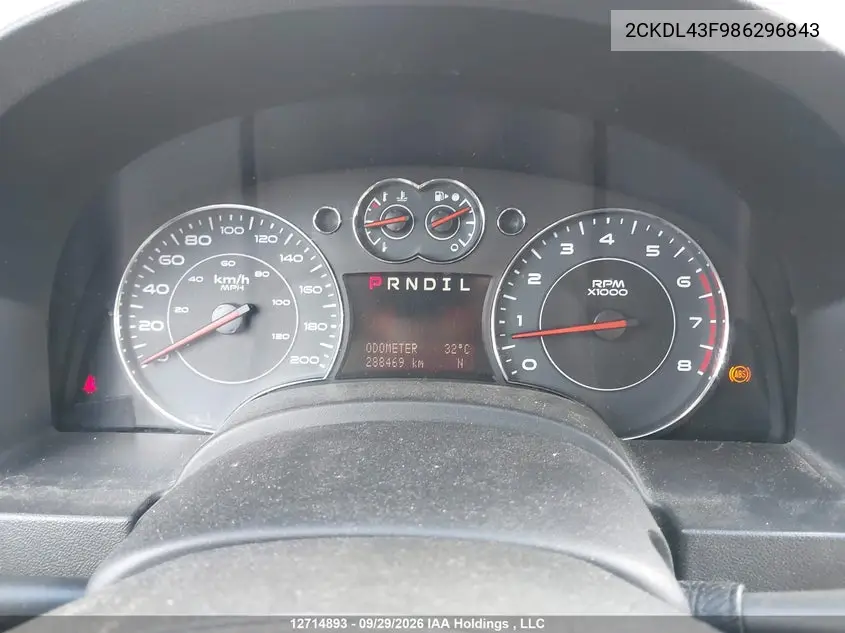 2008 PONTIAC TORRENT VIN 2CKDL43F986296843 — фото 7