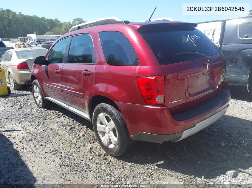 2008 PONTIAC TORRENT VIN 2CKDL33F286042546 — фото 3
