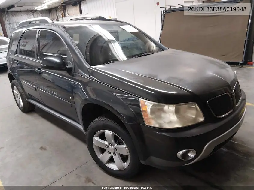 PONTIAC TORRENT 2008, VIN 2CKDL33F386019048