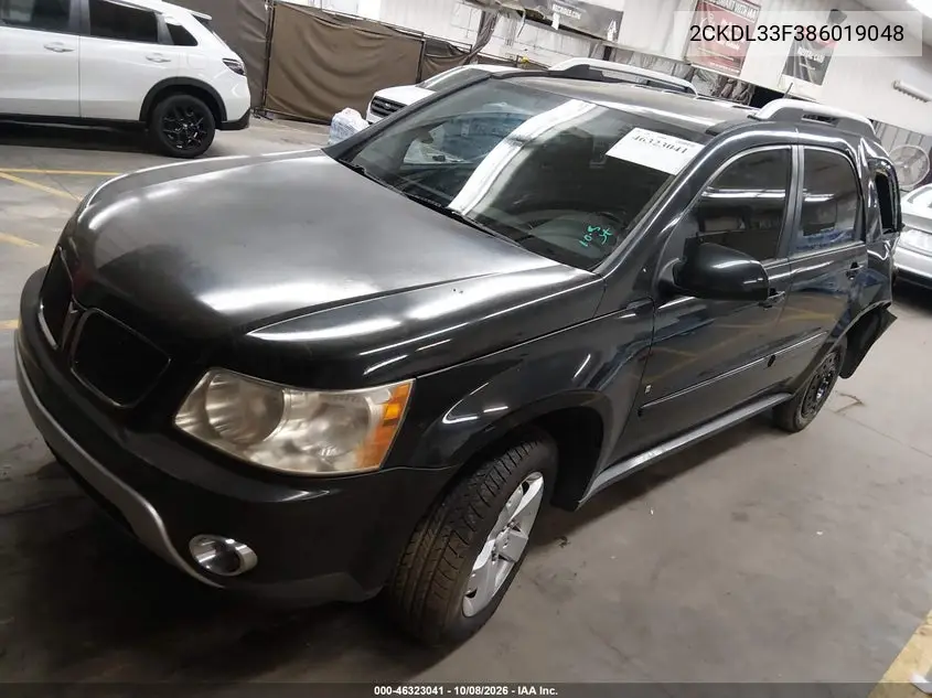 2008 PONTIAC TORRENT VIN 2CKDL33F386019048 — фото 2