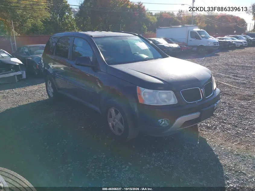 PONTIAC TORRENT 2008, VIN 2CKDL33F886339613
