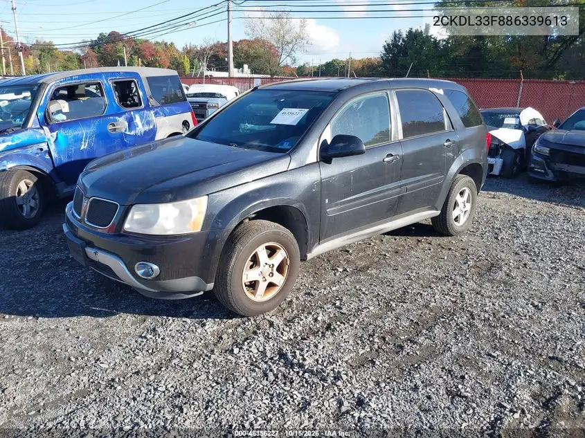 2008 PONTIAC TORRENT VIN 2CKDL33F886339613 — фото 2