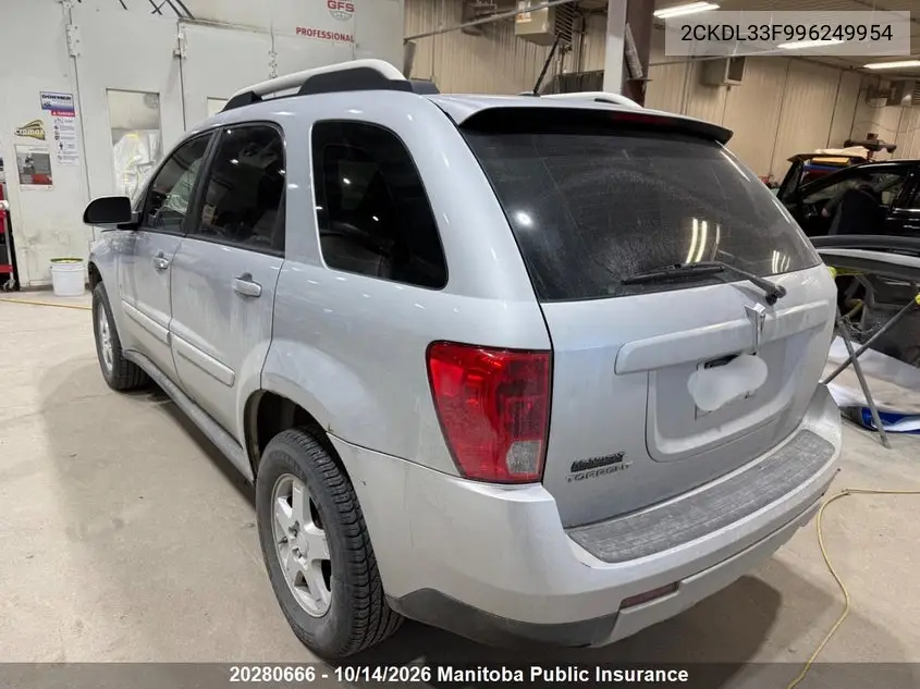 2009 PONTIAC TORRENT VIN 2CKDL33F996249954 — фото 3