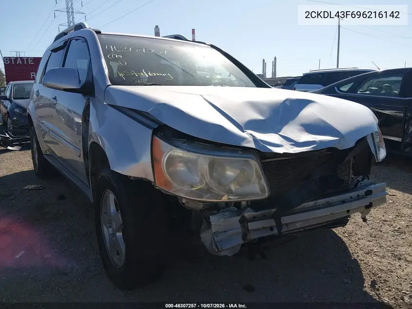 PONTIAC TORRENT 2009, VIN 2CKDL43F696216142