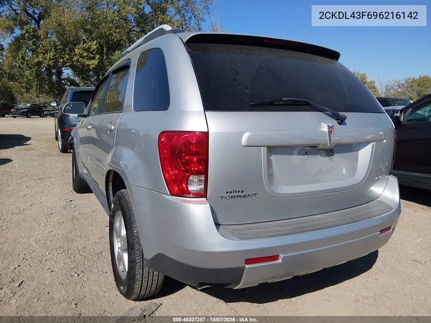 2009 PONTIAC TORRENT VIN 2CKDL43F696216142 — фото 3