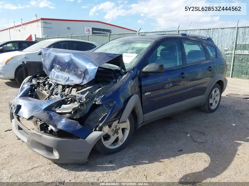 2003 PONTIAC VIBE VIN 5Y2SL62853Z444562 — фото 2