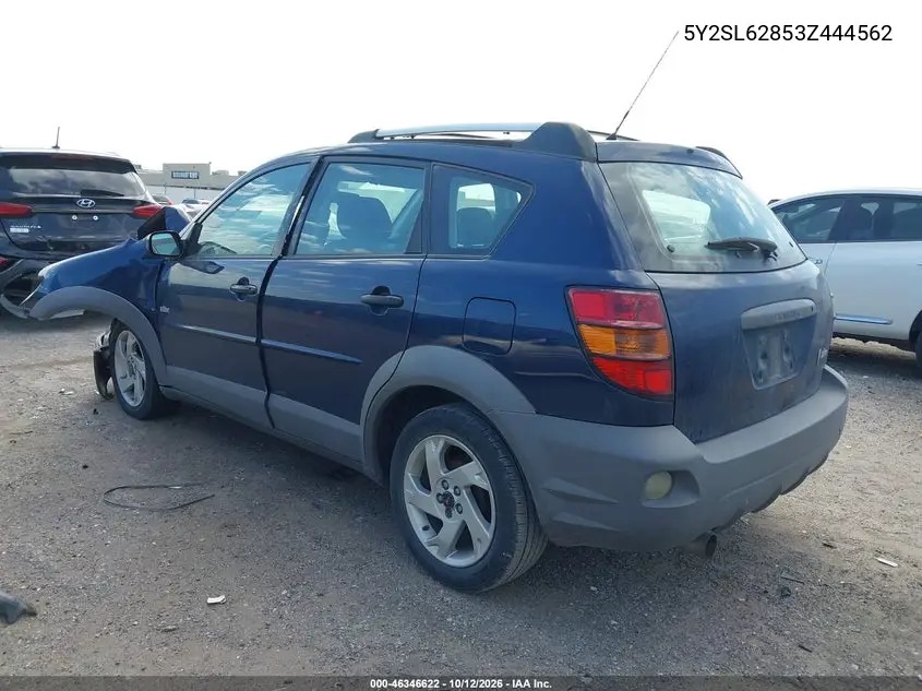 2003 PONTIAC VIBE VIN 5Y2SL62853Z444562 — фото 3