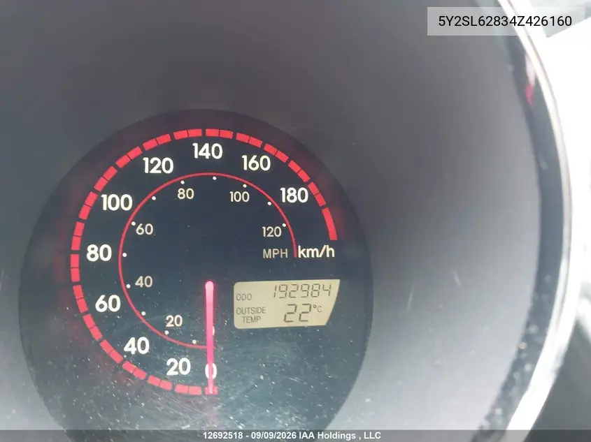 2004 PONTIAC VIBE VIN 5Y2SL62834Z426160 — фото 16