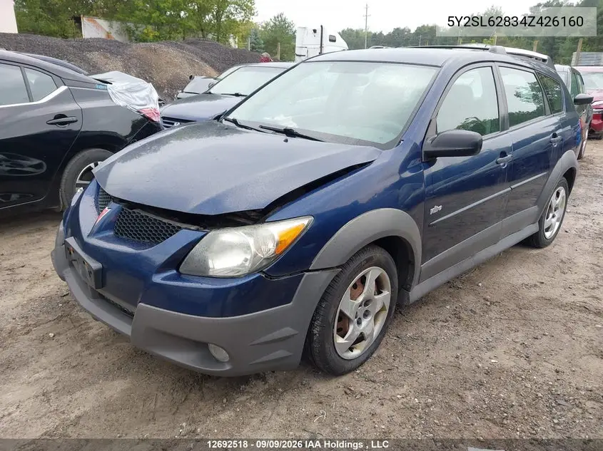 2004 PONTIAC VIBE VIN 5Y2SL62834Z426160 — фото 2