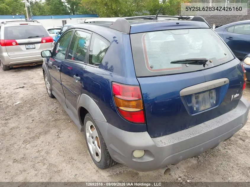 2004 PONTIAC VIBE VIN 5Y2SL62834Z426160 — фото 3