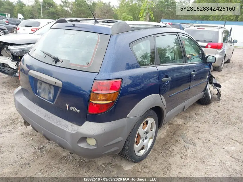 2004 PONTIAC VIBE VIN 5Y2SL62834Z426160 — фото 4