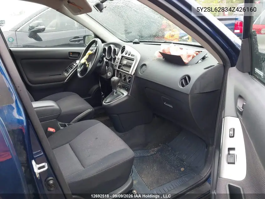 2004 PONTIAC VIBE VIN 5Y2SL62834Z426160 — фото 5