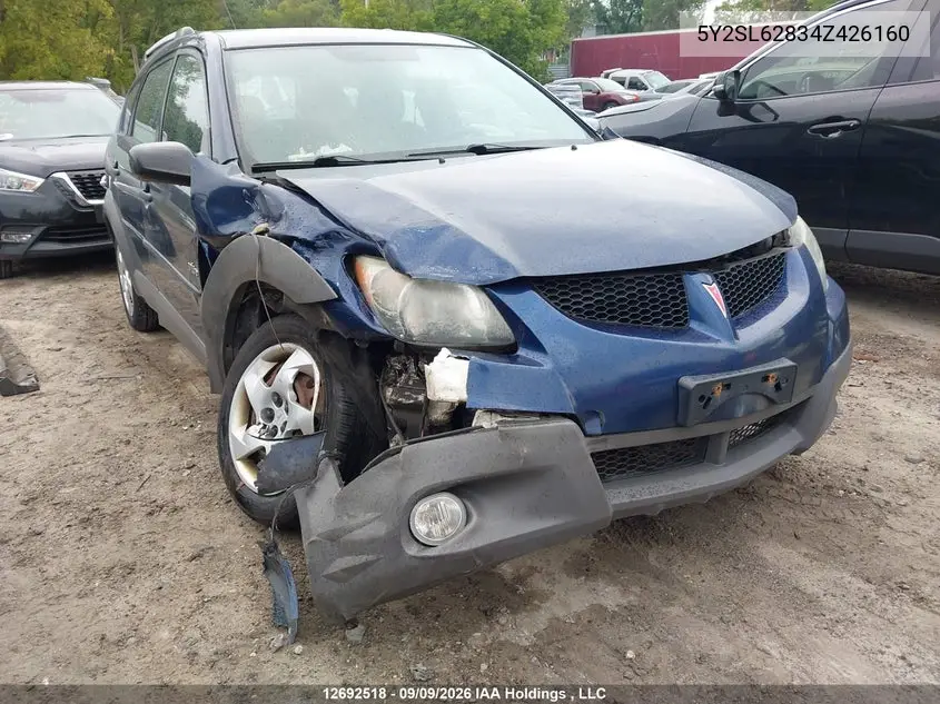 2004 PONTIAC VIBE VIN 5Y2SL62834Z426160 — фото 6