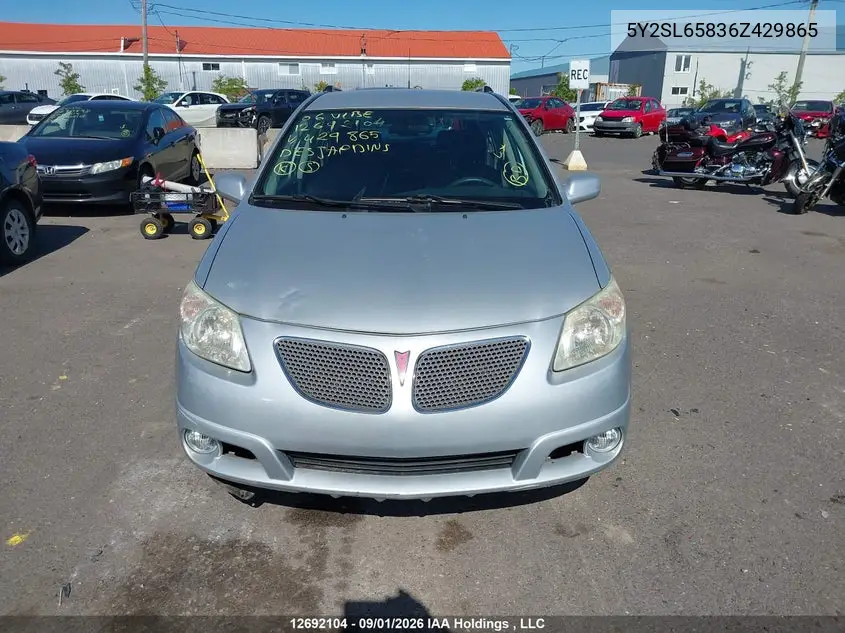 2006 PONTIAC VIBE VIN 5Y2SL65836Z429865 — фото 12
