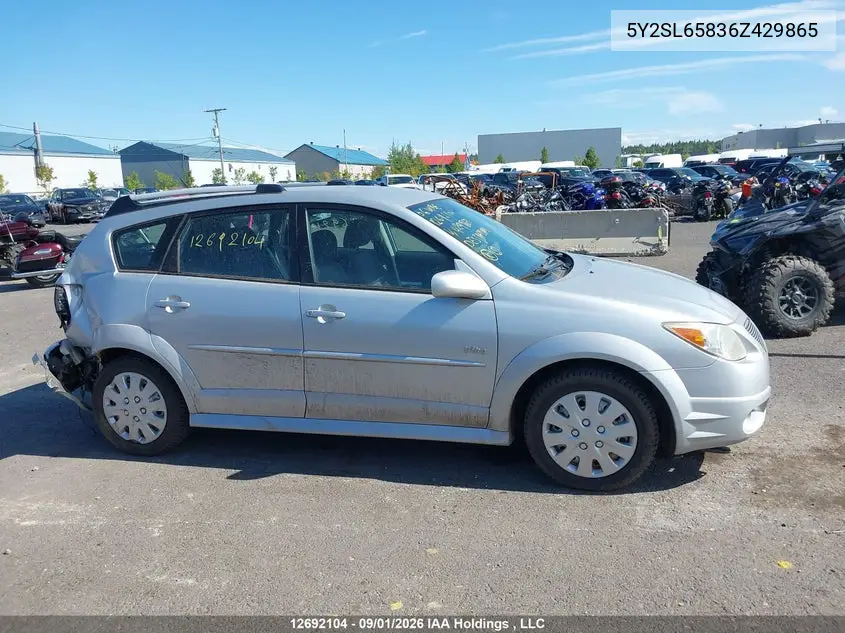 2006 PONTIAC VIBE VIN 5Y2SL65836Z429865 — фото 13