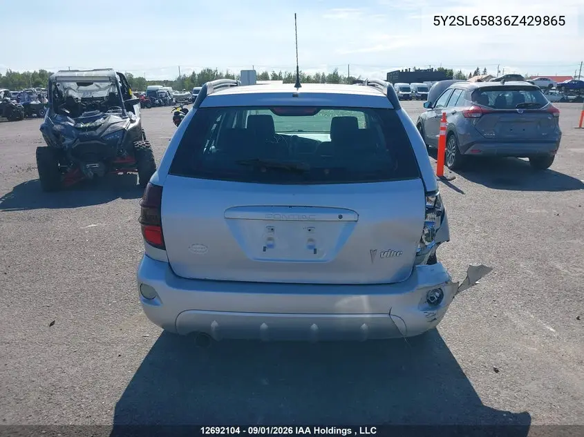 2006 PONTIAC VIBE VIN 5Y2SL65836Z429865 — фото 16