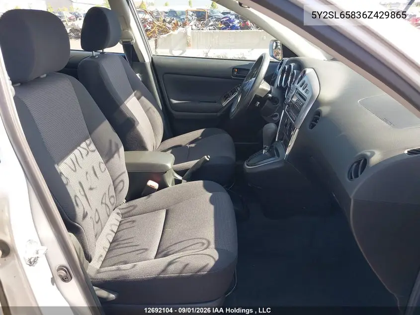2006 PONTIAC VIBE VIN 5Y2SL65836Z429865 — фото 5