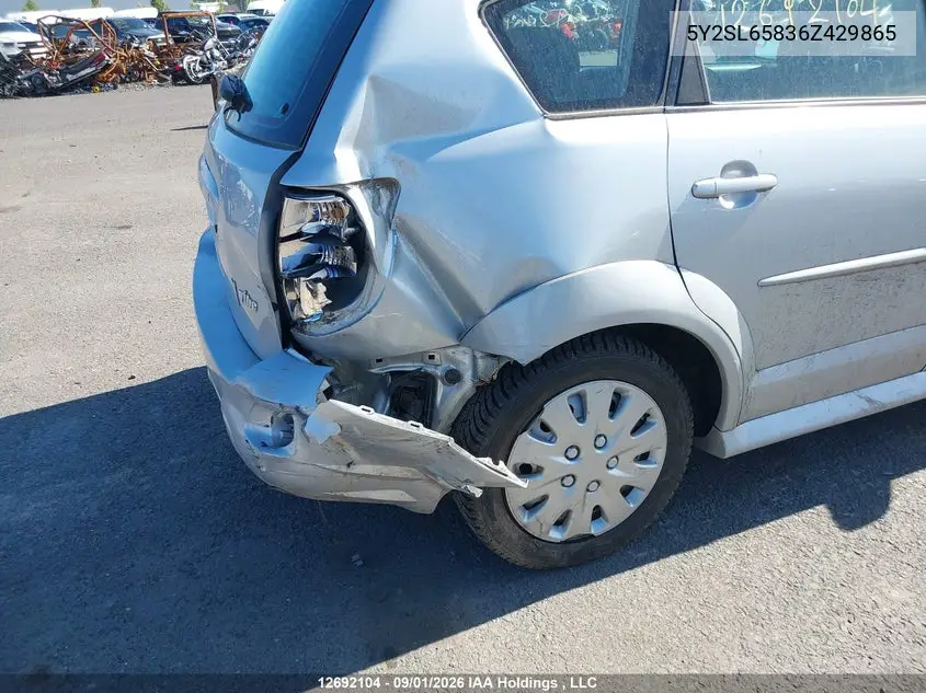 2006 PONTIAC VIBE VIN 5Y2SL65836Z429865 — фото 6
