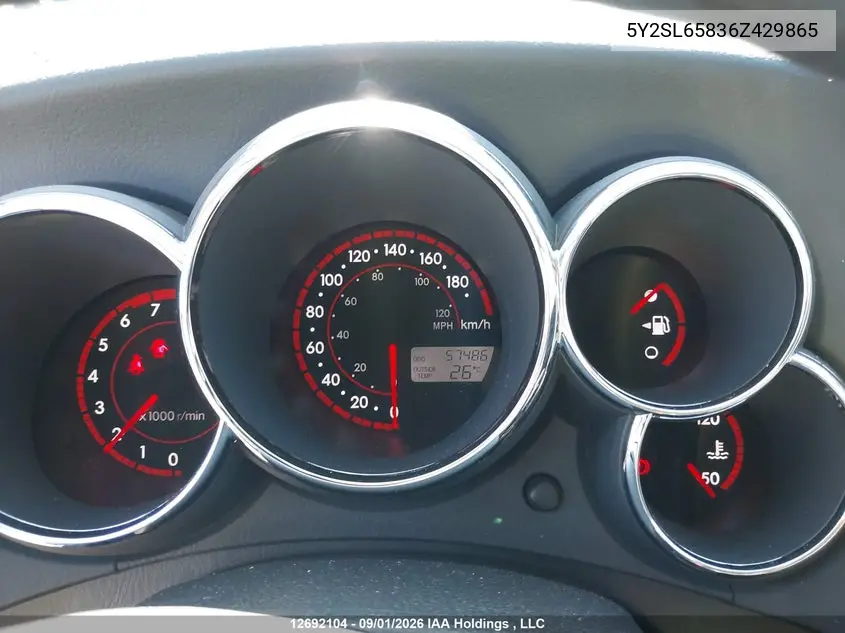 2006 PONTIAC VIBE VIN 5Y2SL65836Z429865 — фото 7