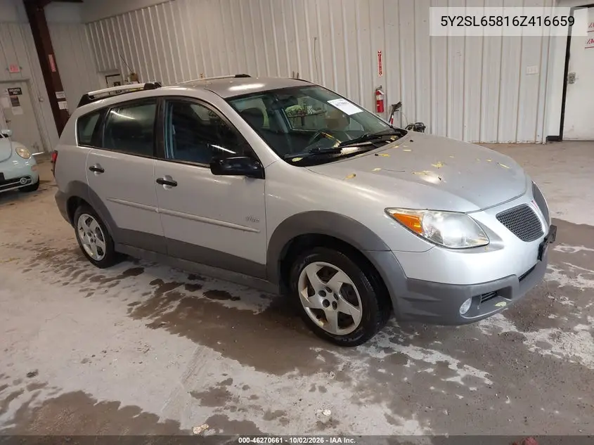 PONTIAC VIBE 2006, VIN 5Y2SL65816Z416659
