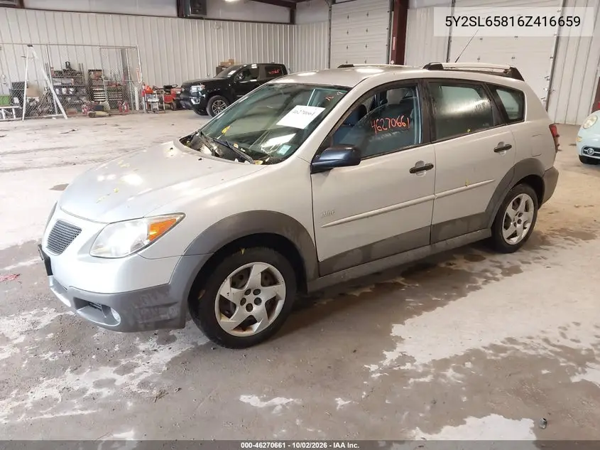 2006 PONTIAC VIBE VIN 5Y2SL65816Z416659 — фото 2