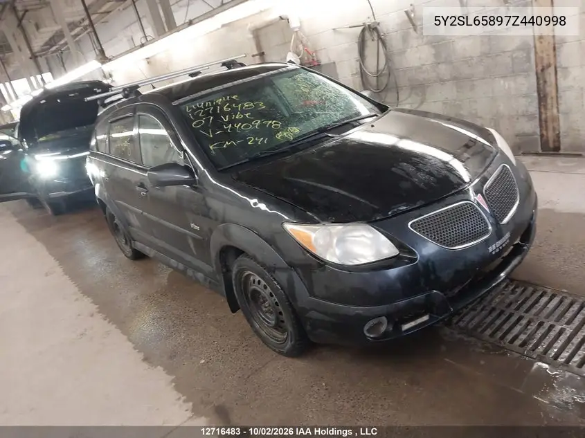 PONTIAC VIBE 2007, VIN 5Y2SL65897Z440998