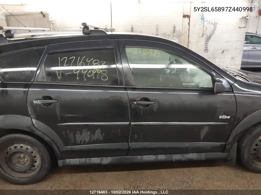 2007 PONTIAC VIBE VIN 5Y2SL65897Z440998 — фото 14