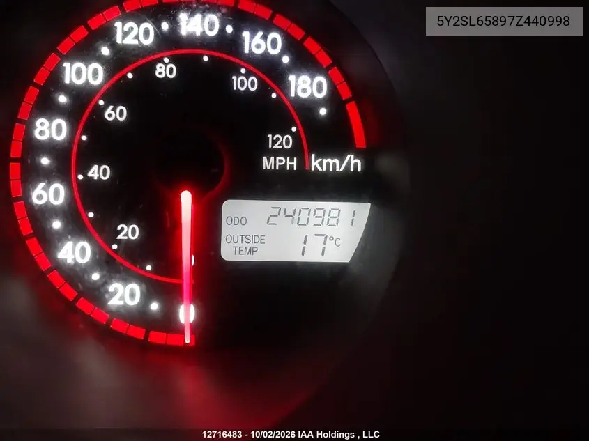 2007 PONTIAC VIBE VIN 5Y2SL65897Z440998 — фото 16