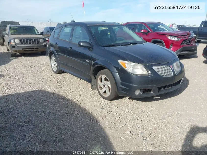 PONTIAC VIBE 2007, VIN 5Y2SL65847Z419136
