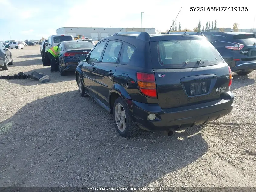 2007 PONTIAC VIBE VIN 5Y2SL65847Z419136 — фото 3