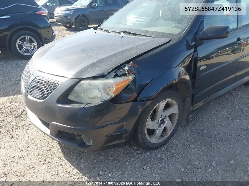 2007 PONTIAC VIBE VIN 5Y2SL65847Z419136 — фото 6