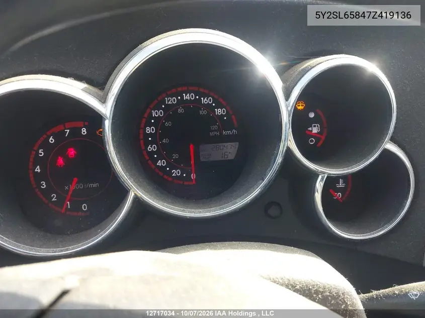 2007 PONTIAC VIBE VIN 5Y2SL65847Z419136 — фото 7